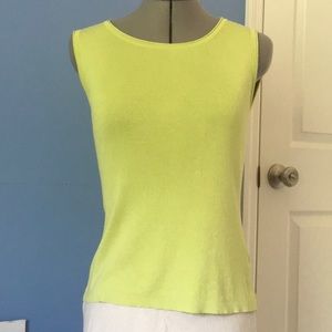 COLDWATER CREEK- Lime Green Silk & Cotton Top